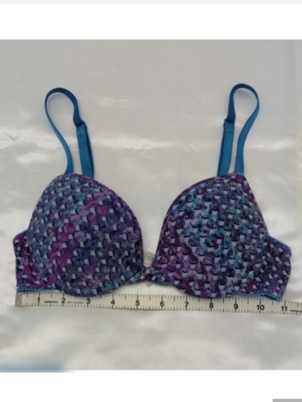 Purple  Blue Patterned Push-Up Bra by On Gossamer 34A - Picture 5 of 8